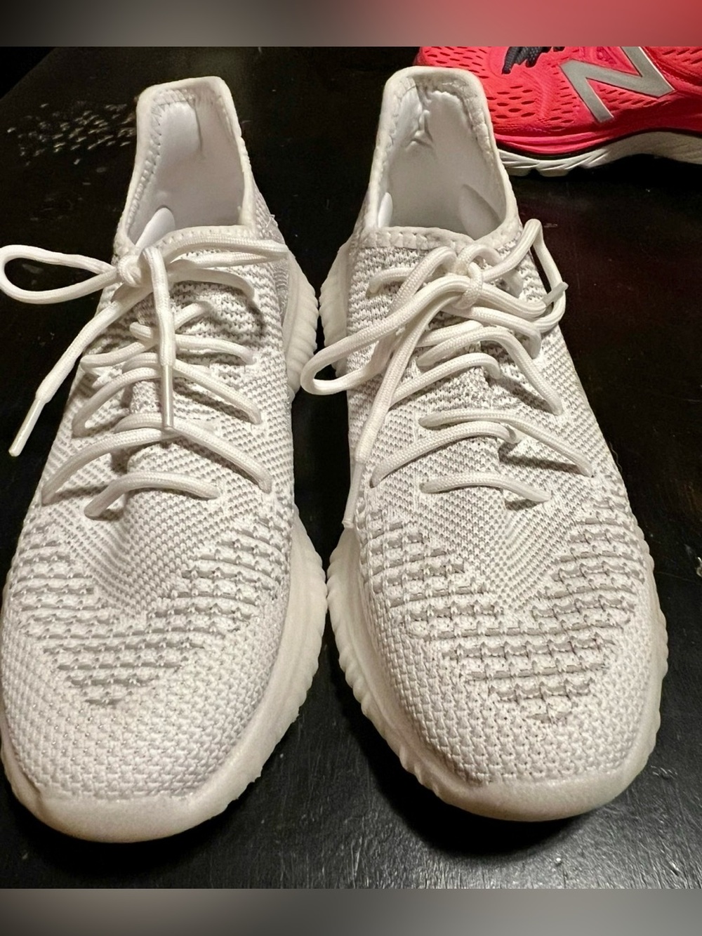 Classic Women's White Knit Lace-Up Sneakers
